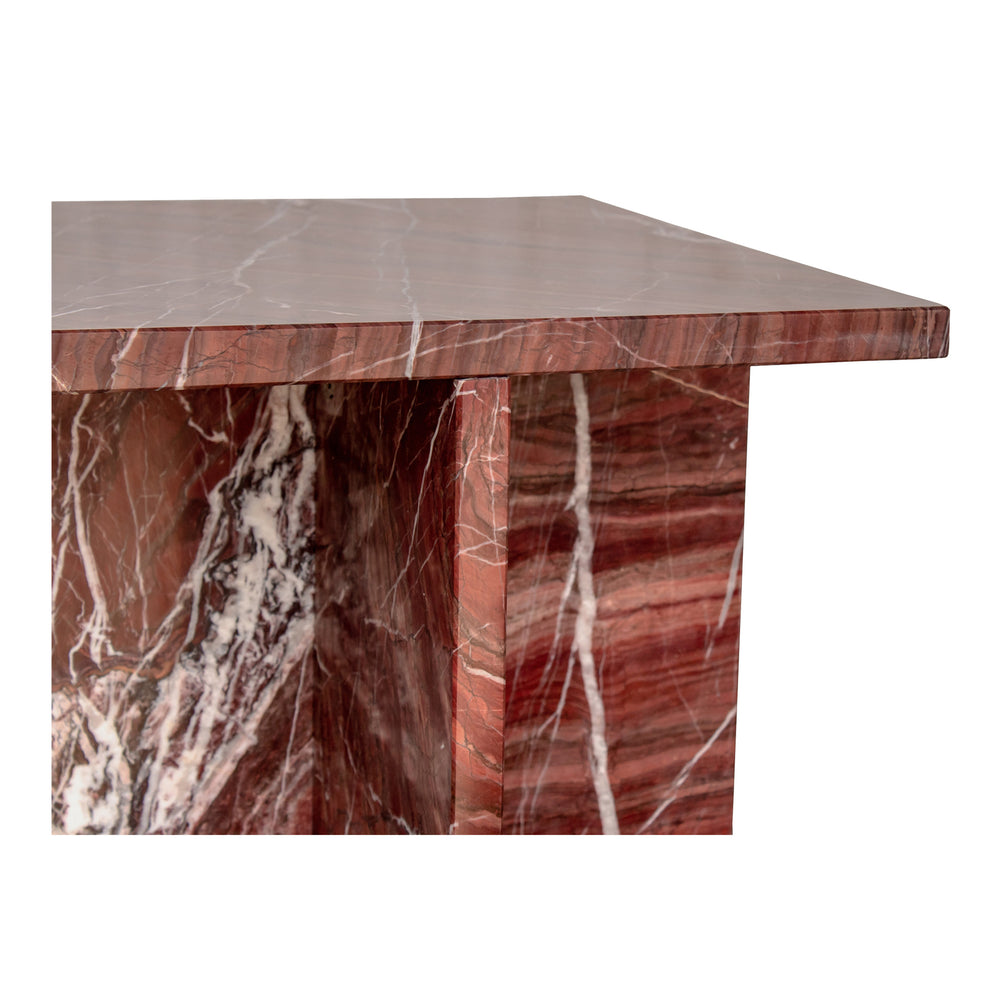 Moe's Blair Accent Table in Rosso Levanto Marble