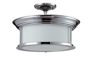 Sonna 3 Light Semi Flush Mount in Chrome Finish
