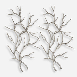 Silver Branches Metal Wall Decor