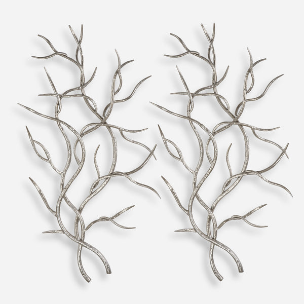 Silver Branches Metal Wall Decor