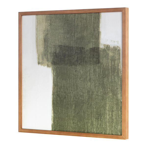 Brush Framed Painting with Pine Wood