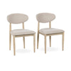 Tiber Upholstered Dining Chair Set of 2 in Cream Washed