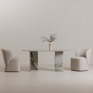 Moe's Larson Rolling Dining Chair in Heather Grey