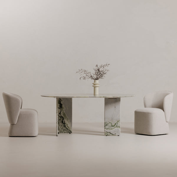 Moe's Larson Rolling Dining Chair in Heather Grey