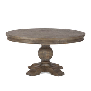 Colonial Plantation 60-Inch Round Dining Table in Weathered Teak Finish