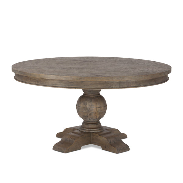Colonial Plantation 60-Inch Round Dining Table in Weathered Teak Finish