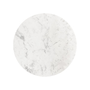 HOURGLASS BRASS BASE SIDE TABLE WITH ROUND WHITE MARBLE TOP