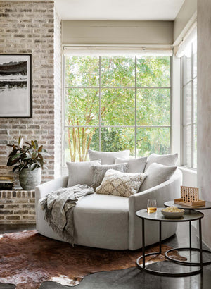 Chloe Media Lounger in Delta Bisque