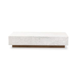 Masera Marble Coffee Table - White Carrara Marble