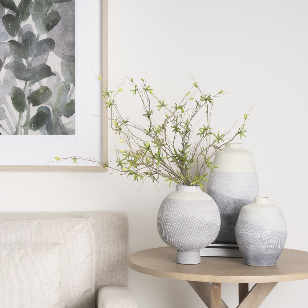 Blume 16.5H Off-White w/ Gray Textured Vase