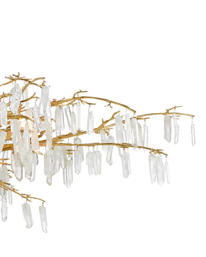 Forest Dawn Chandelier In Washed Lucerne Gold & Natural