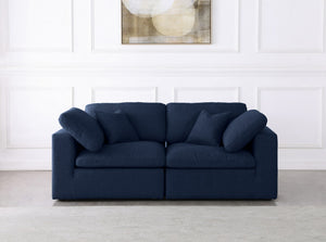 Carmen Cloud Modular Sofa In Navy Linen Fabric