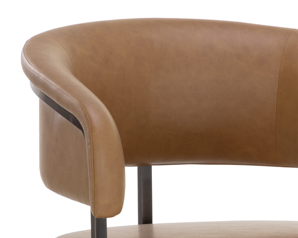 MARRIS COUNTER STOOL - GUNMETAL - MILLIKEN COGNAC