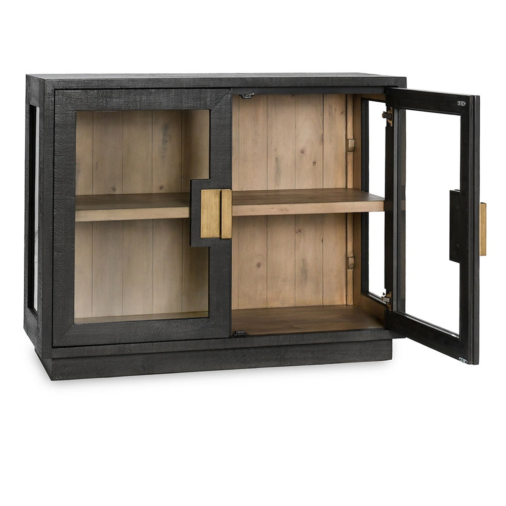 Larson Solid Wood Cabinet with Glass Doors