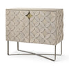Excelsior 36.0L x 18.0W x 32.5H Light Brown Wood Gold Iron Base Accent Cabinet