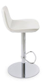 Pera Piston Adjustable Stool White Leatherette