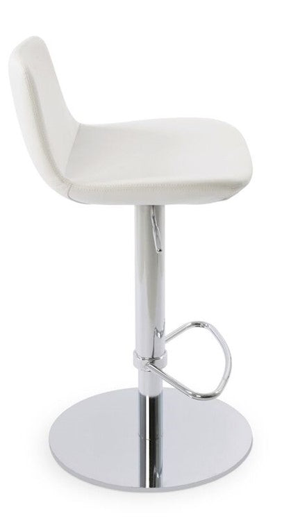Pera Piston Adjustable Stool White Leatherette