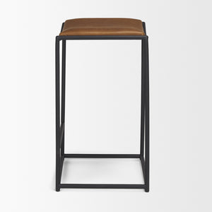 Taniel Brown Leather w/ Black Metal Counter Stool