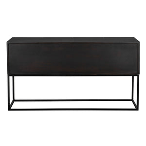 Zurich Console, Ebony Walnut with Iron