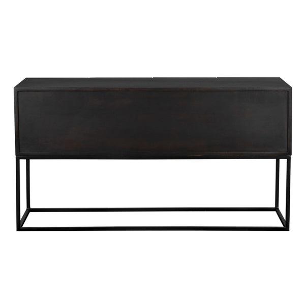 Zurich Console, Ebony Walnut with Iron