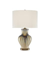 Muscadine Table Lamp In Cream & Brown & Antique Brass