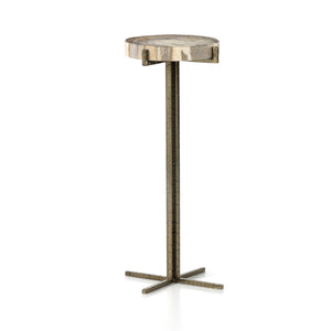 Jonty Round End Table In Petrified Wood