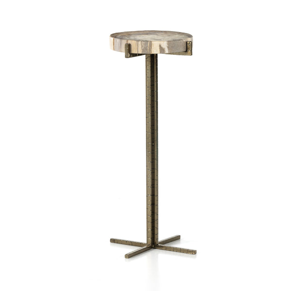 Jonty Round End Table In Petrified Wood