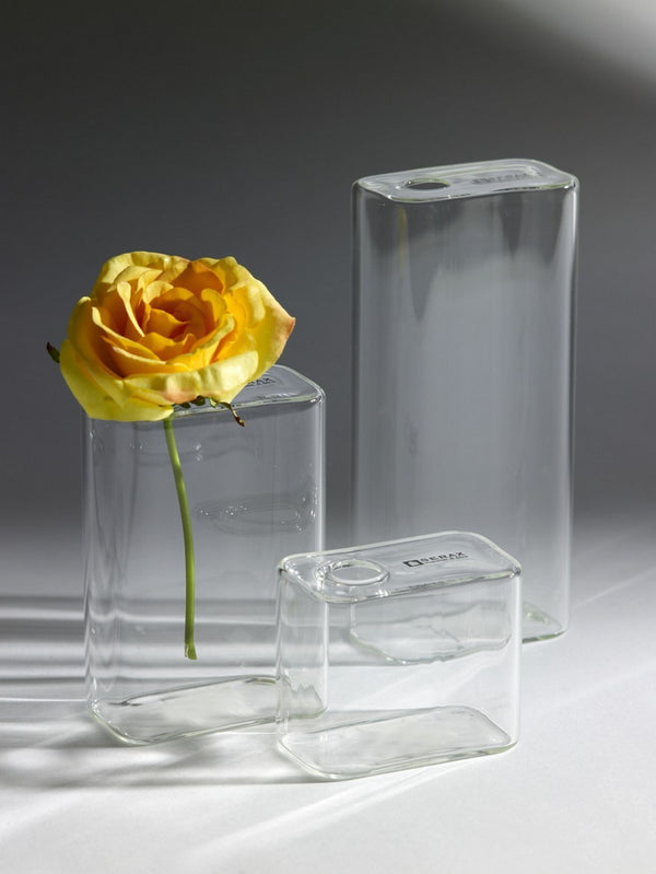 3 Rectangle Vase Clear
