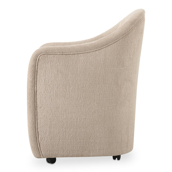 Drava Rolling Dining Chair in Beige