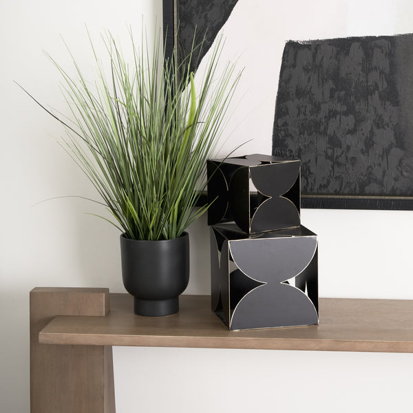 Darren (Large) 8L x 8W Black Metal Decorative Cube