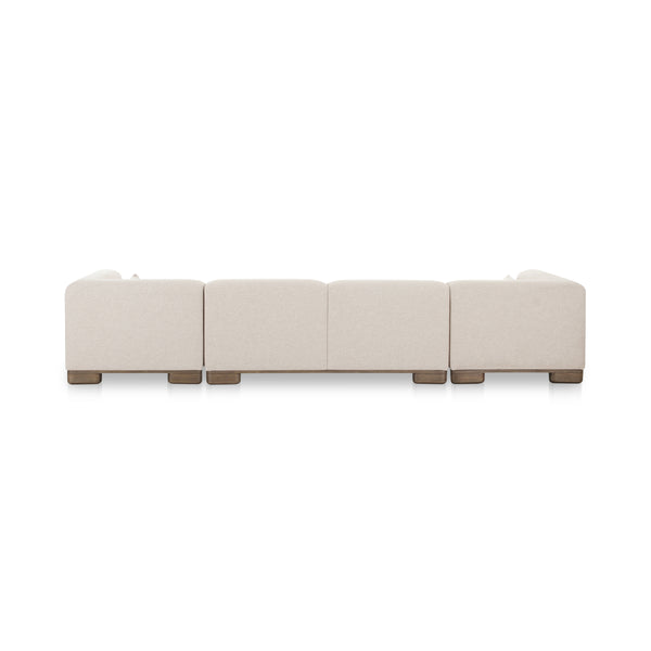 June Modular Sofa in Oatmeal with Oak Veneer Legs