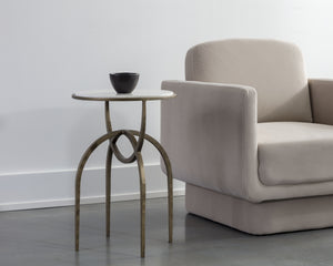 ALICENT END TABLE - WHITE MARBLE