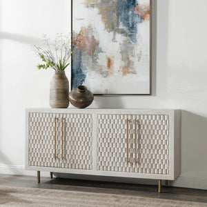 Norwood Solid Wood 4Dr Buffet - Coastal White