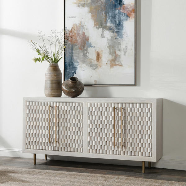 Norwood Solid Wood 4Dr Buffet - Coastal White