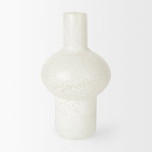 Heket Tall White Glass Vase