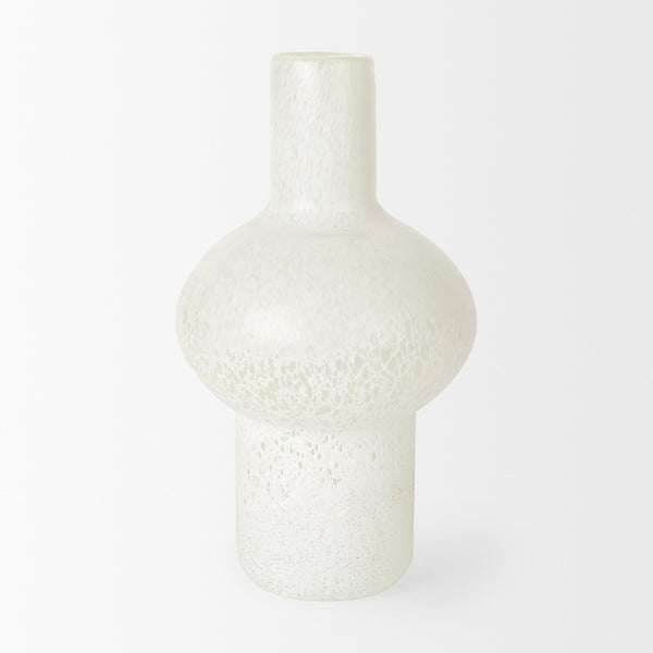 Heket Tall White Glass Vase