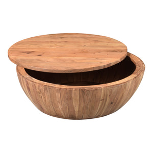 Eske Coffee Table with Swivel Storage in Natural