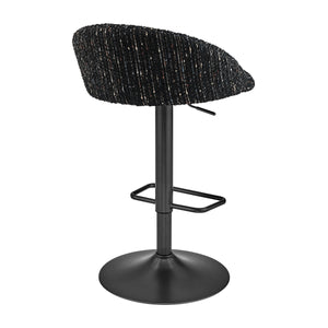 Jorrell KD Boucle Gaslift Swivel Bar Stool, Zenith Black