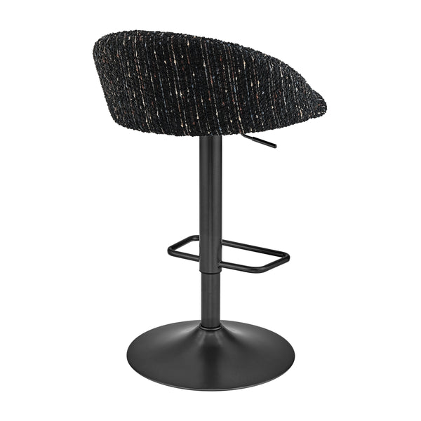 Jorrell KD Boucle Gaslift Swivel Bar Stool, Zenith Black