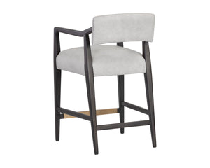 KEAGAN COUNTER STOOL - SALOON LIGHT GREY LEATHER