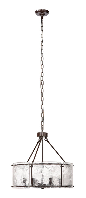 Glenn Large Round Metal 6-Light Chandelier, Bronze