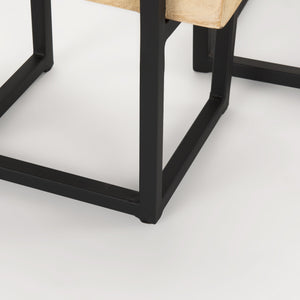 Jadine Set of 2  Beige Wood w/ Black Metal Arch Frames