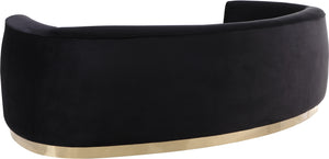 Crystal Sofa In Black Velvet and Gold
