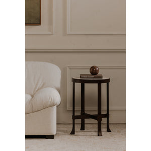 Moe's Holli Side Table White Marble with Bronze Frame