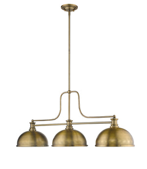 Melange 3 Light Chandelier in Heritage Brass Finish