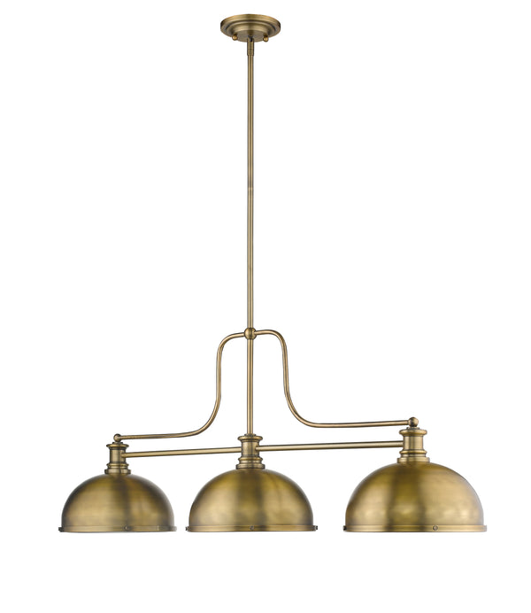 Melange 3 Light Chandelier in Heritage Brass Finish