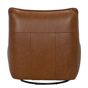 Mcclain Swivel Single Sofa, Roche Tan Leather