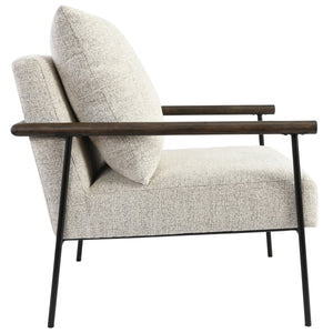 Cohen Upholstered Accent Chair in Ivory with Metal Frame