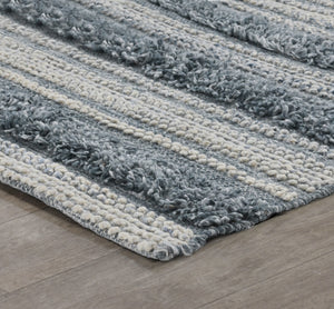 Handwoven Elko Rug - Blue Multi 5'x8', Eco-Friendly Stripes