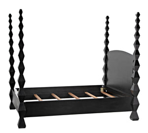 Brancusi Bed, Queen, Hand Rubbed Black